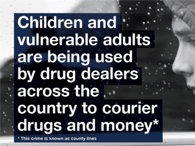 Children and vulnerable adults are being used to courier drugs and money