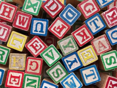 wooden blocks with letters on