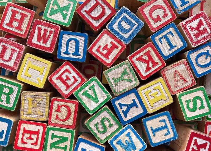 wooden blocks with letters on