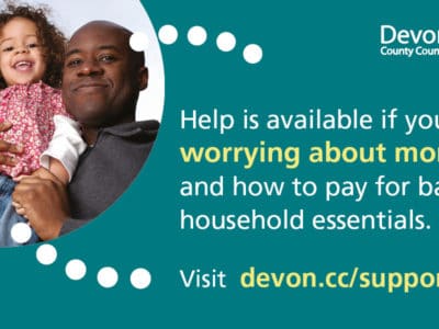 a poster explaining that extra financial support is available for families struggling as a result of COVID-19