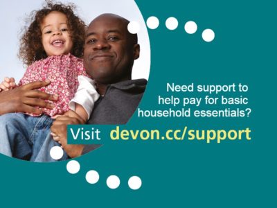 a poster explaining that extra financial support is available for families struggling as a result of COVID-19