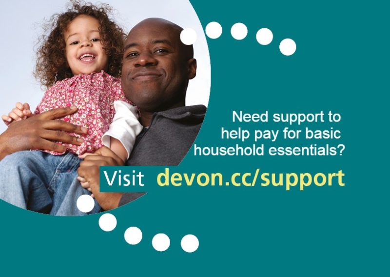 a poster explaining that extra financial support is available for families struggling as a result of COVID-19