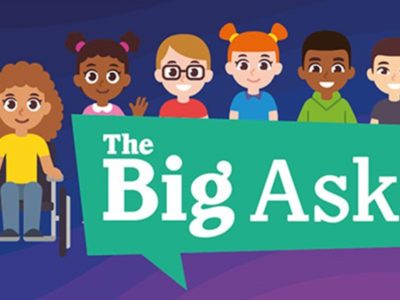 an illustration of six children to promote the Big Ask