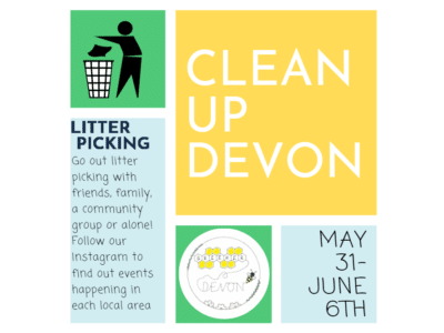 a poster for the Clean Up Devon campaign