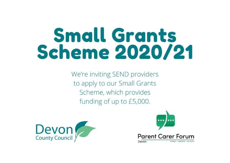 a poster announcing the launch of the Small Grant Scheme for 2020/21