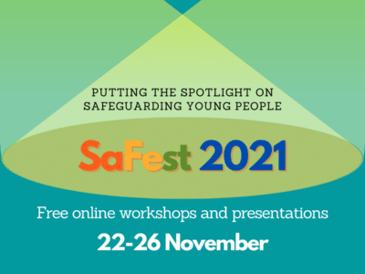 a poster for SaFest 2021 which is taking place from 22-26 November