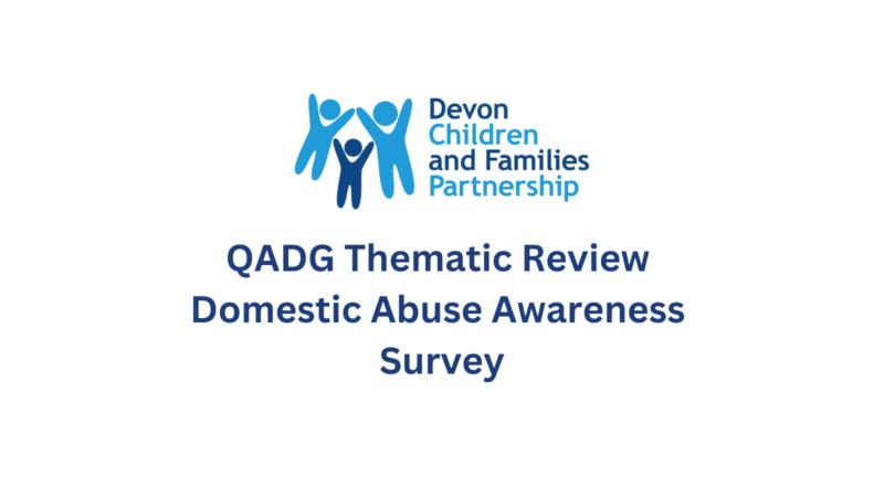 a poster for the QADG survey about domestic abuse awareness.