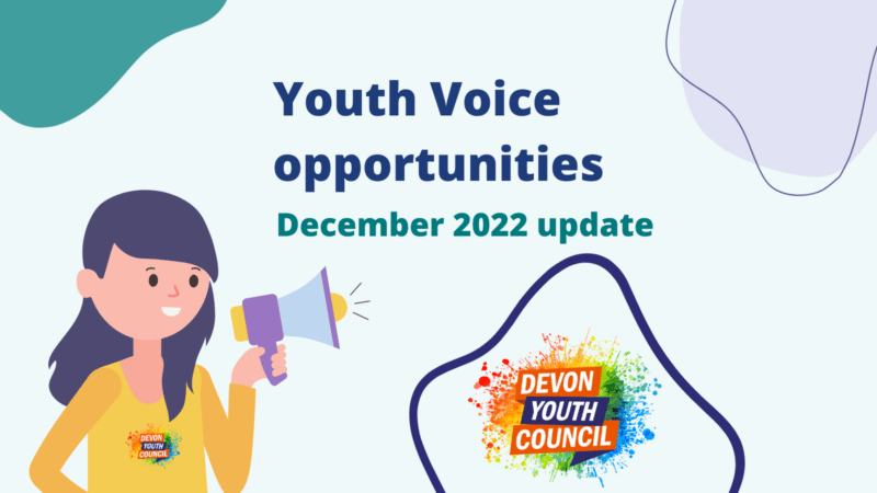 an illustration of a young person with a megaphone
