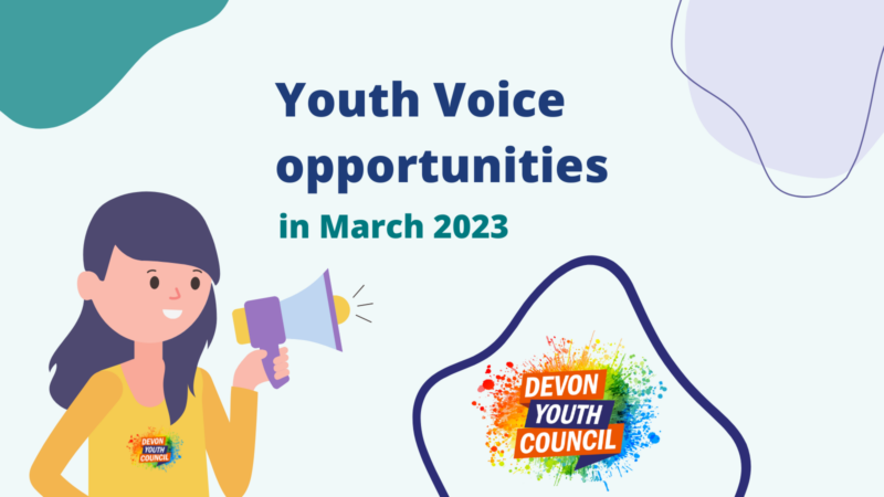 an illustration of a young person with a megaphone