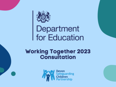 The Department for Education logo and the Devon SCP logo