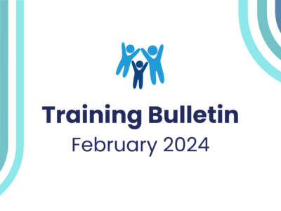 A graphic with the Devon SCP logo and the words February 2024 Training Bulletin