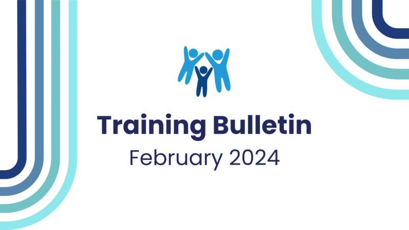 A graphic with the Devon SCP logo and the words February 2024 Training Bulletin