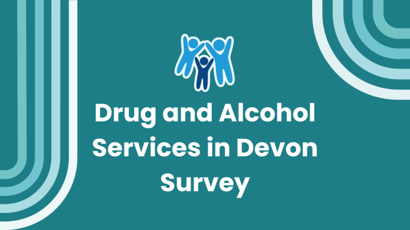 A simple graphic featuring the Devon SCP logo and the words Drug and Alcohol Services in Devon Survey