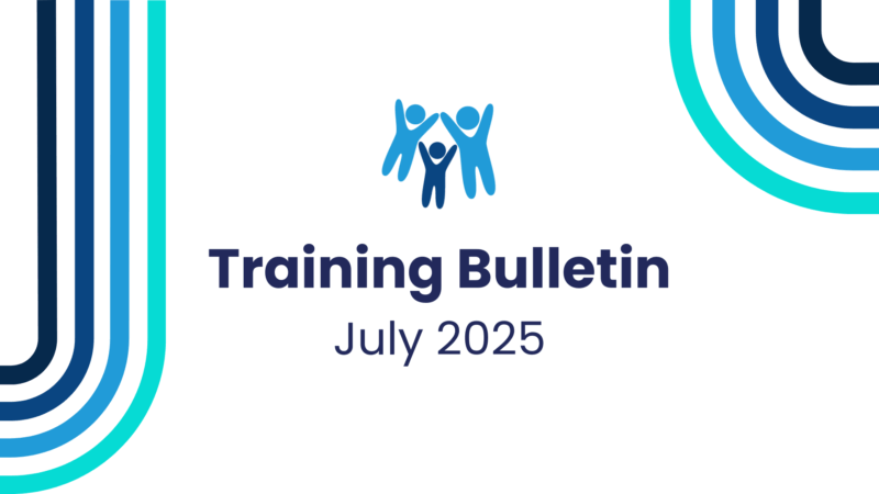 A graphic with the Devon SCP logo and the words July 2025 Training Bulletin