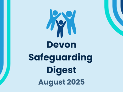 A simple graphic featuring the Devon SCP logo and the words Devon Safeguarding Digest August 2025