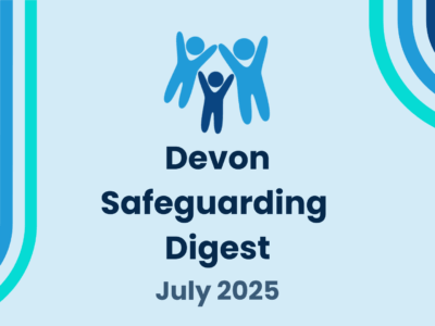 A simple graphic featuring the Devon SCP logo and the words Devon Safeguarding Digest July 2025