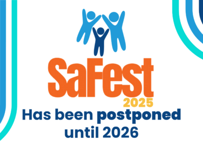A simple graphic featuring the Devon SCP logo and the words SaFest 2025 has been postponed until 2026