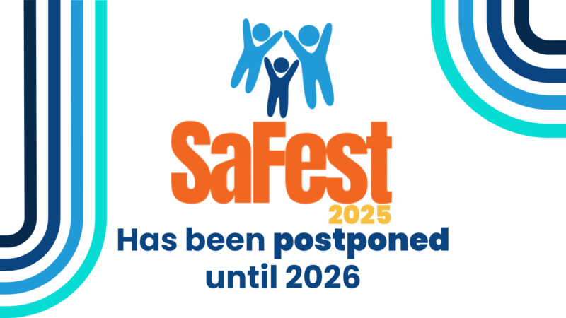 A simple graphic featuring the Devon SCP logo and the words SaFest 2025 has been postponed until 2026