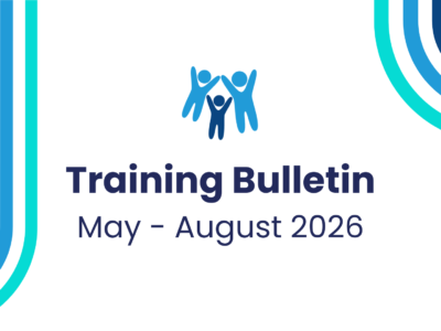 A simple white graphic with the Devon SCP logo and text reading: "training bulletin May - August 2026"