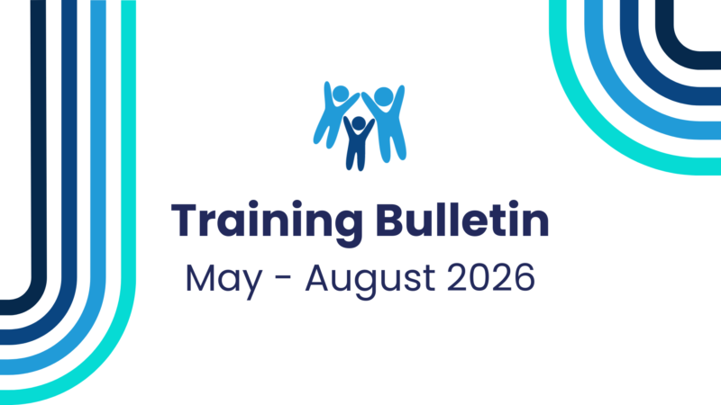 A simple white graphic with the Devon SCP logo and text reading: "training bulletin May - August 2026"